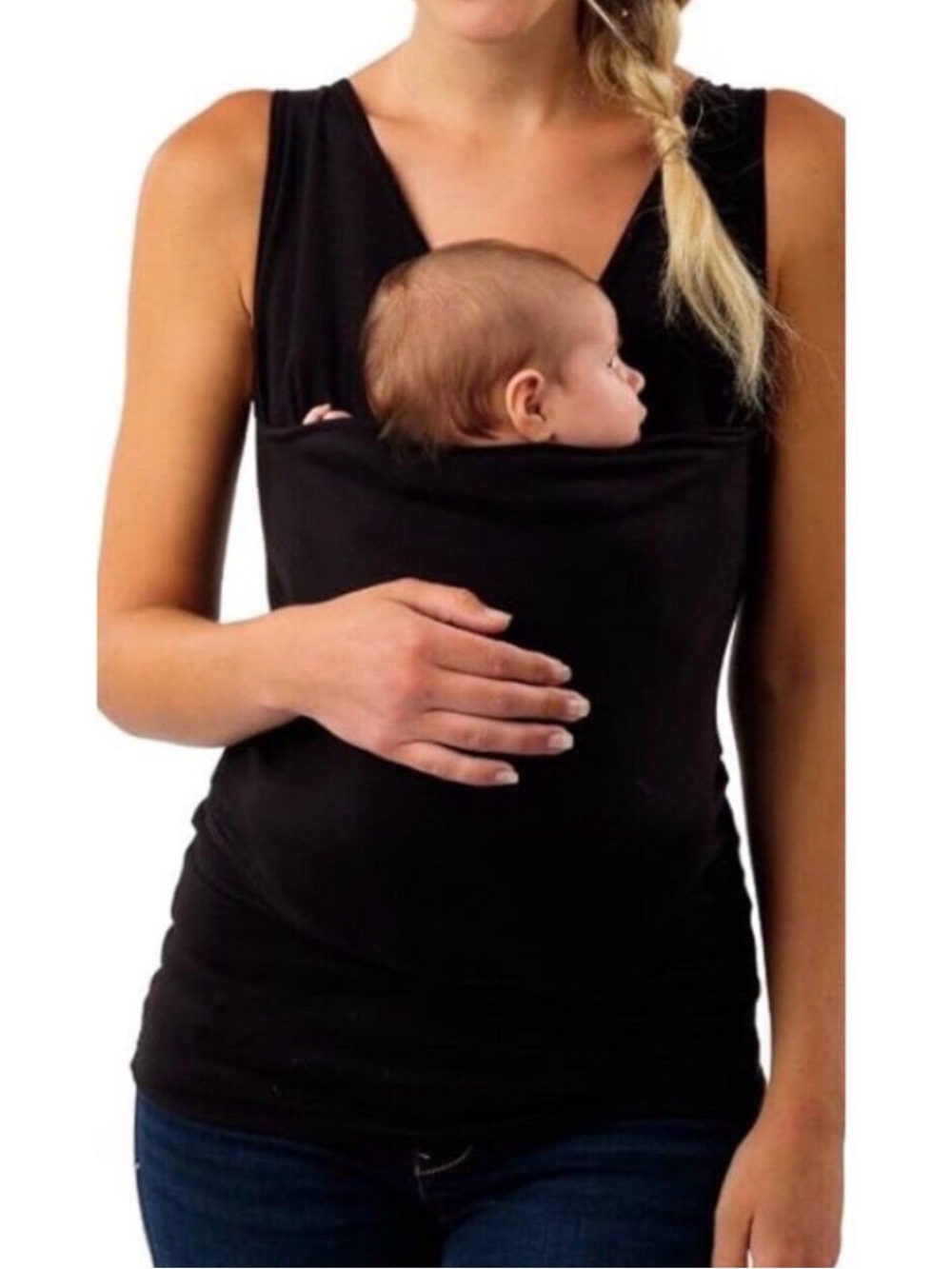 lalabu Black Sleeveless baby wearing top